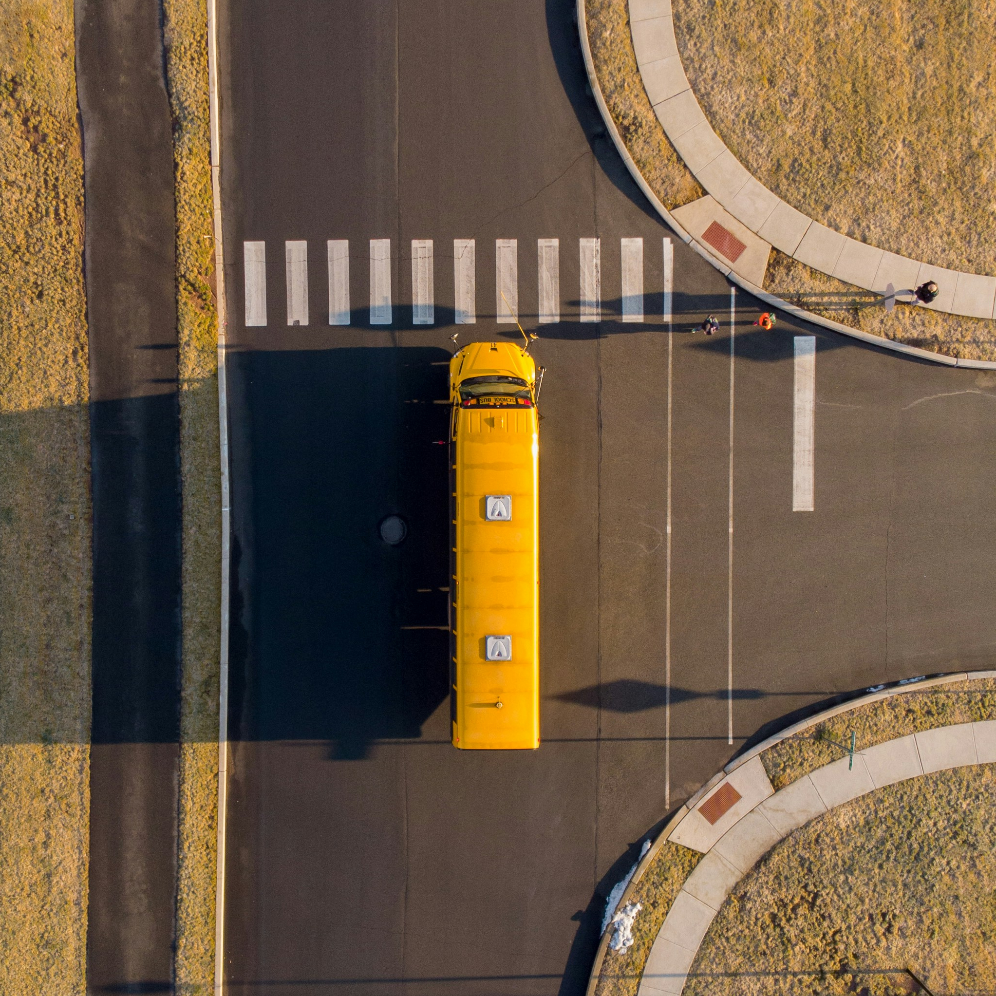 Overhead school bus